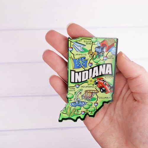 Imán de Acrílico con Forma de Indiana, Multicolor, 3.5 x 2.25 pulg miniatura 5