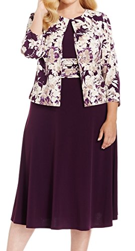 Jessica Howard Women's Plus Size Floral Jacket Dress
