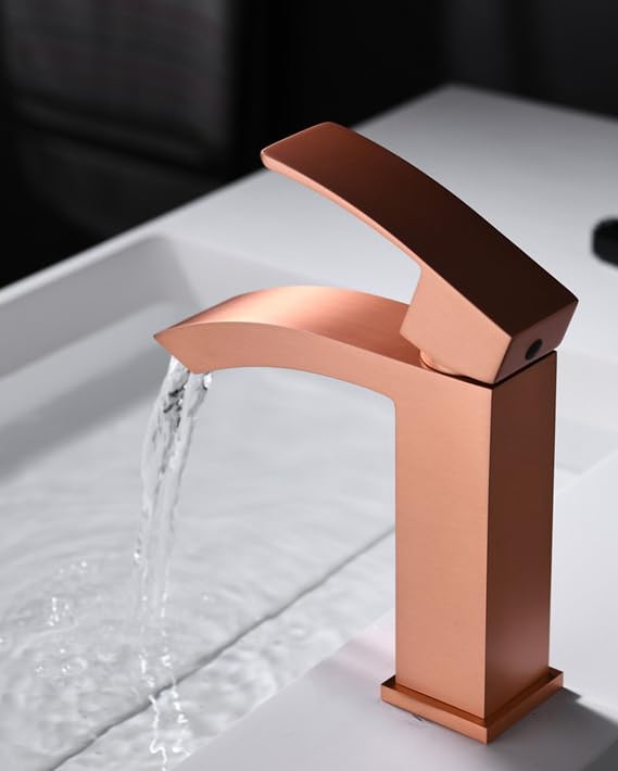Robinet lavabo cascade noir élégant eau chaude froide - 7