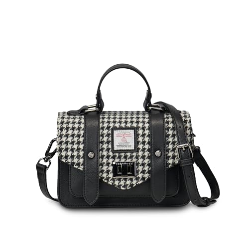 Harris Tweed Mini Satchel, Black and White, Small - Main Image