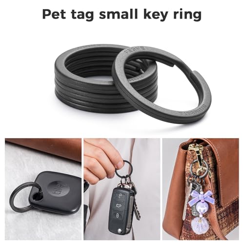 Image of FEGVE Titanium Flat Split Jump Rings for Keys, Jewelry & Pet ID Tags