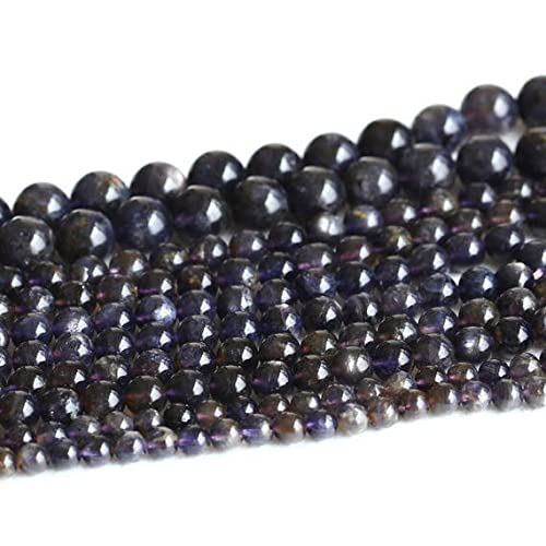 Perles de iolite véritable 8mm pour remplacer les pierres synthétiques