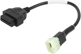 Cabo de diagnóstico OBDII de 6 pinos, adaptador de diagnóstico ABS OBDII de 6 pinos, adaptador de conversão para motocicleta para Delphi ECU com conector