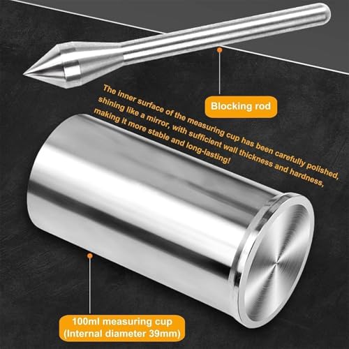 Este densímetro para Polvos, probador de Densidad aparente de Acero Inoxidable, Embudo cónico de 60°, Apertura de 12,7 mm, Ideal para Polvos metálicos y no metálicos.