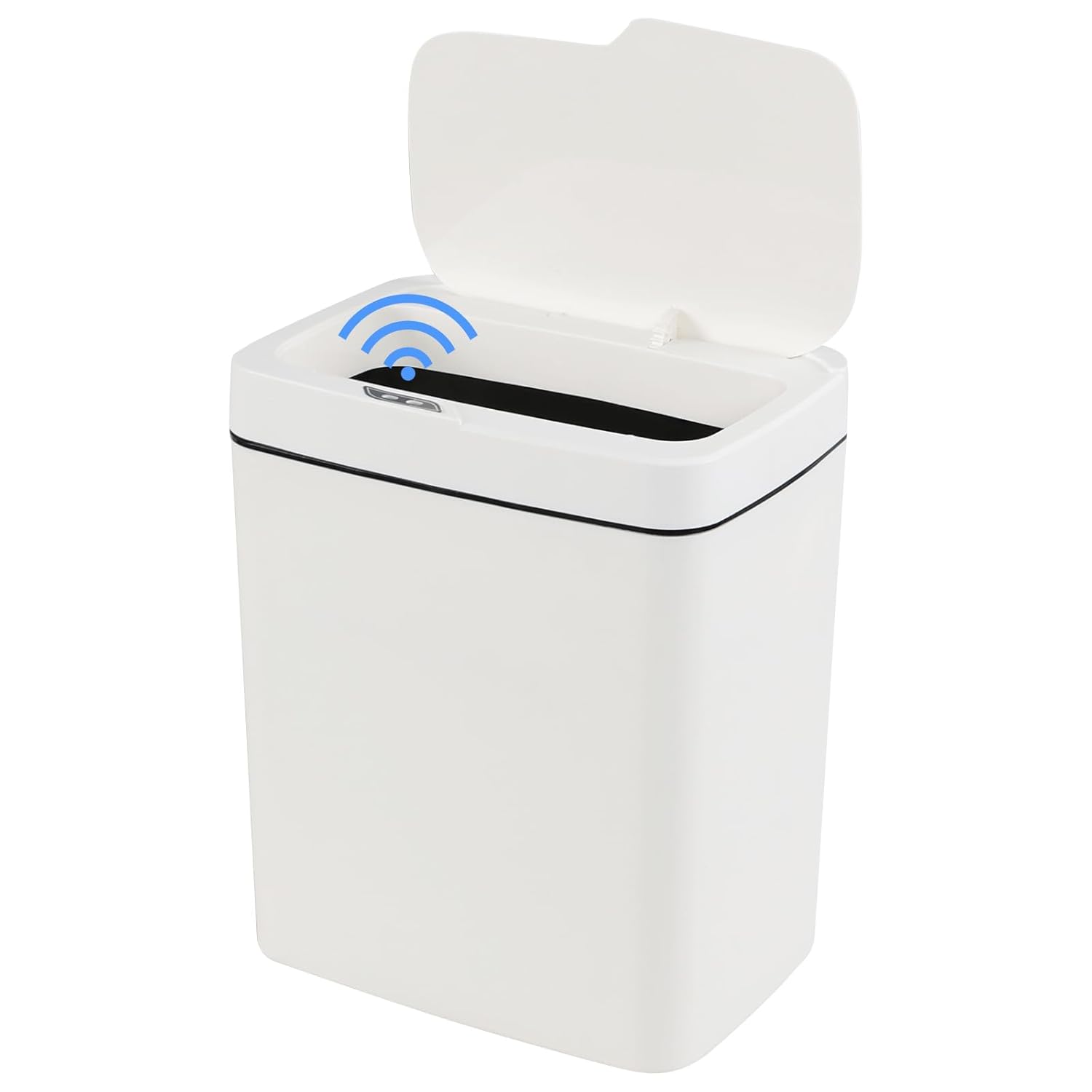 Teyyvn 4 Gallon Automatic Motion Sensor Bathroom Trash Can with Lid, Plastic Smart Garbage Can Touchless, White