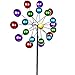 Produktbild Formano - Windrad für den Garten aus Metall - Windräder Windspiel Windmühle doppelt lila/blau/rot/grün - 124cm Groß