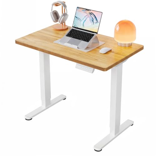 Image of HUANUO 32x19 Inch Small Electric Standing Desk, Adjustable Height