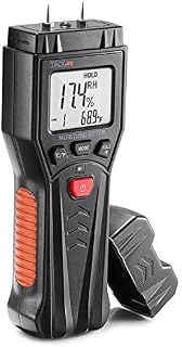 Digital Moisture Meter, Wood Building Materials Moisture Detector, Pin-Type Design with 7 Modes