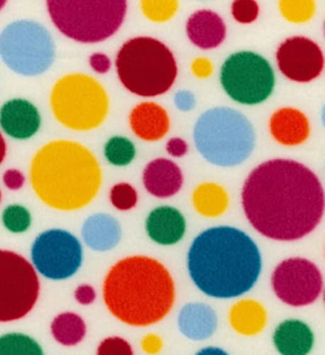 Tissu polaire imprimé pois 5m x 150cm pour couture de plaid et vêtement chaud