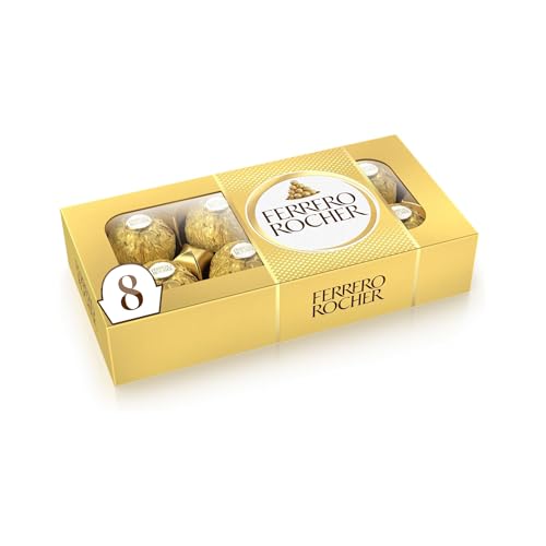 Ferrero Rocher Ferrero Rocher Hazelnut Milk Chocolate Candy Gift Individually Wrapped Bulk Purchase Souvenir 8 pieces 100g