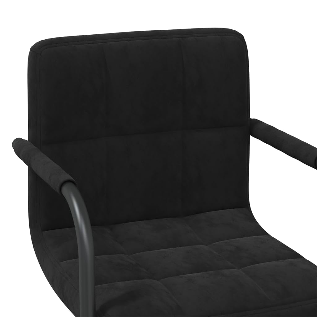 Taburete de bar de terciopelo negro giratorio con resorte de gas, altura regulable para cocina y comedor, silla de bar acolchada con reposapiés y reposabrazos, 360 grados