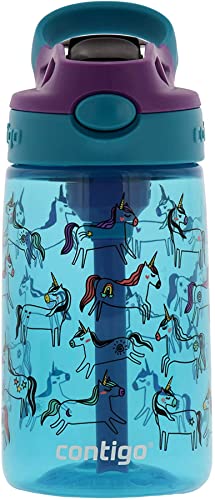 Image of Contigo AUTOSPOUT Camping Hydration Water Bottles, 14oz (Pack of 1), Unicorn