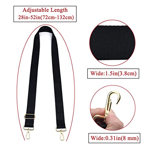 Image of Purse Strap Gold Hardware Replacement Crossbody Bag Strap, Wide Adjustable Shoulder Strap