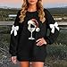 Womens Casual Loose 2025 Winter Sweatshirt Christmas Santa Print Graphic Pullover Crewneck Long Sleeve Blouse Tops