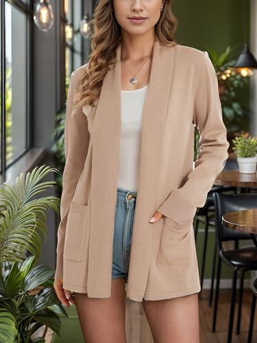 Moss Rose Women's Classic Sweaters Cardigan Long Sleeve Knit Coat Outwear with Pocket Available in Plus Size2