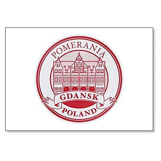 Polen, Green Gate Building i Gdansk Old Town illustration kylskåpsmagnet