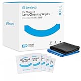 SmoTecQ Lens Wipes for Glasses, 180 Individually Wrapped Eyeglass Cleaning Wipes with 2 Microfiber Cloths for a Streak-Free Finish, Safe for Coated Lenses, Screens & Camera Lenses