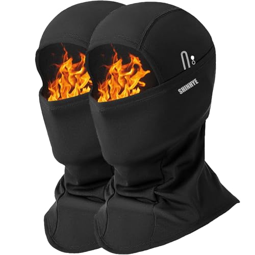 ShinHye Balaclava Ski Mask for Cold Weather, Windproof Thermal Face Masks for Winter Outdoor Sport, Riding Motorcycle Snowboarding Ice Fishing Warm Mask Unisex Black