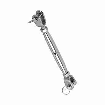 1 Pack Turnbuckle 304 Stainless Steel Turnbuckle, Jaw and Jaw Turnbuckles for Cables Wire Tensioner, Turnbuckle for Shade Sail, Clotheslines, String Lights M5