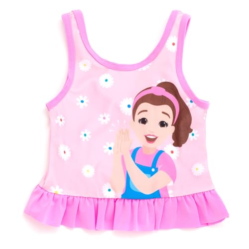Ms. Rachel Racerback UPF 50+ Peplum Tankini Top and Bikini Bottom Swim Set Infant to Little Kid Sizes (12 Months - 5)2
