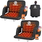 HOPERAN 25in Heated Stadium Seats for Bleachers, Dual Control, 2 PCS, Black
