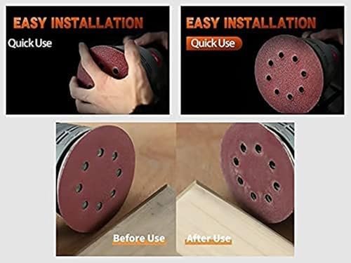 Image of Inditrust 5-Inches Round Sanding Disc Hook and Loop Sand Paper in Bulk for Orbital Sander (75, 150 grit)