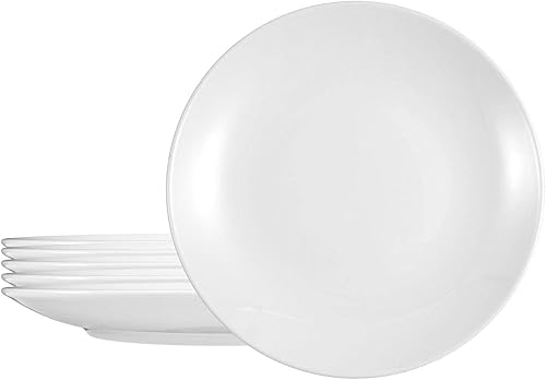 Seltmann Weiden Meran - Juego de 6 platos planos de porcelana comercial, plato llano pequeño, blanco, 10 pulgadas, juego de 6