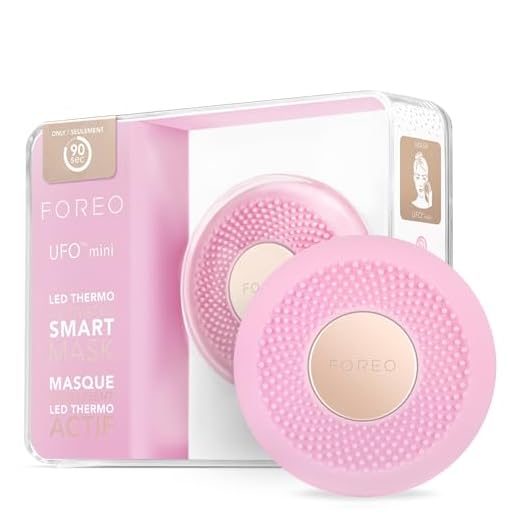 FOREO, UFO Spa em Casa, 5 em 1, Dispositivo de tratamento facial inteligente, Máscaras faciais, Termoterapia, Crioterapia, Para todos os tipos de pele - Pearl Pink