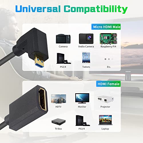 Duttek 8K 90 Degree Micro HDMI Entender Coiled Cable - Image 4
