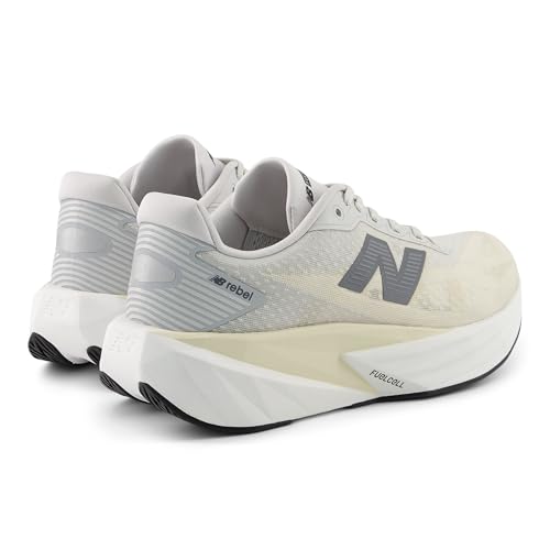 New Balance New Balance Women's FuelCell Rebel V5 Running Shoe, Linen/Grey Matter/White, 8 M
