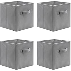 Cajones Tela Leroy Merlin 4 Caja de Almacenaje Plegable, 26 x 26 x 28 cm Cubos de Almacenamiento de Tela no Tejida, Cajas organizadoras para organizar Ropa, Juguetes y Sábanas en Armarios