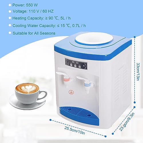 GEYOPMID Water Dispenser, 550 W Cooler Water Dispenser Countertop with Hot Cold and Room Temperature Water Top Loading Water Cooler Water Dispenser for Home Kitchen Offices Dorm
