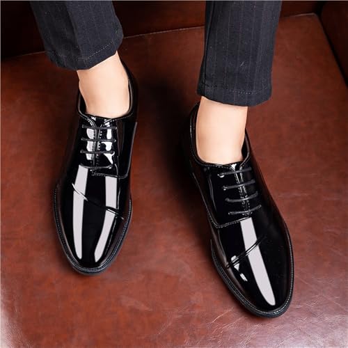 Men's Patent Leather Dress Shoes Wide Width Plus Size Business Formal Casual Shoes Shiny Glossy Comfortable Fit Oxford Footwear for Men3