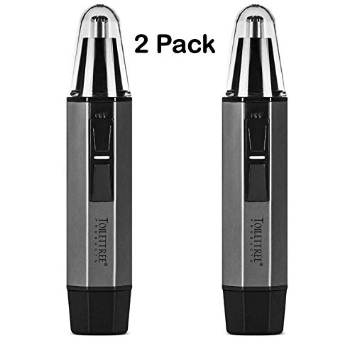 ToiletTree Products Water Resistant Heavy Duty Steel Nose Trimmer with LED Light, 2 Pack