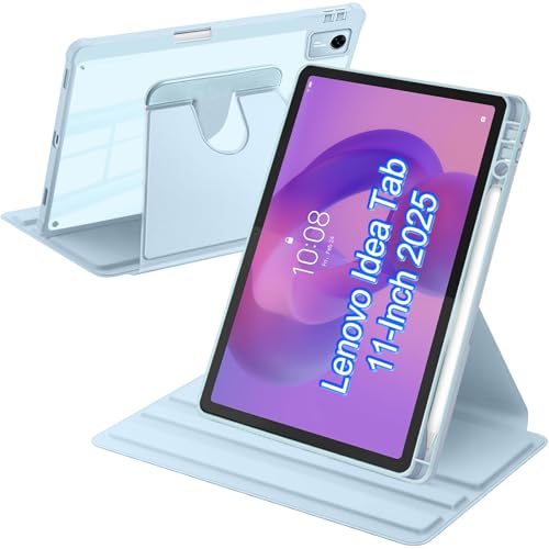A-BEAUTY ��] �P�[�X �Ή� Lenovo Idea Tab 11 �C���` 2025 (TB-336ZU/TB-336FU) �y�����[ 360°��]�X�^���h �ϏՌ��J �����o�b�N�J�o�[ �����E�F�C�N/�X���[�v (�X�J�C�u���[)