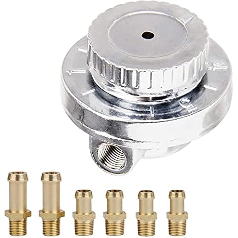 Pilida 9710 Fuel Pressure Regulator Kit: Manual 5-Speed Adjustable Engine Carburetor Carb With 1/4", 5/16",3/8" Fuel Adapters Cover