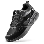 FitVille Womens Extra Wide Fit Trainers Lightweight Walking Running Shoes Ladies Breathable Sneakers for Plantar Fasciitis Flat Feet, Black, 6 UK Wide