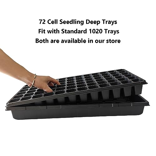 image for RooTrimmer Deep 72 Cell Seedling Trays, Thick Durable 72 Cell Plug Tra
