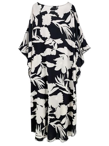 Image of Moss Rose Kaftan Dresses for Women V Neck Summer Swimsuit Cover up Caftan Maxi Beach Dresses