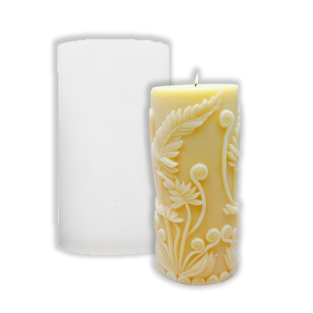 Tone Fun Moldes de silicona con forma de columna floral 3D para hacer velas, resina, velas de aromaterapia, jabón de cera hecho a mano, decoración del hogar, manualidades