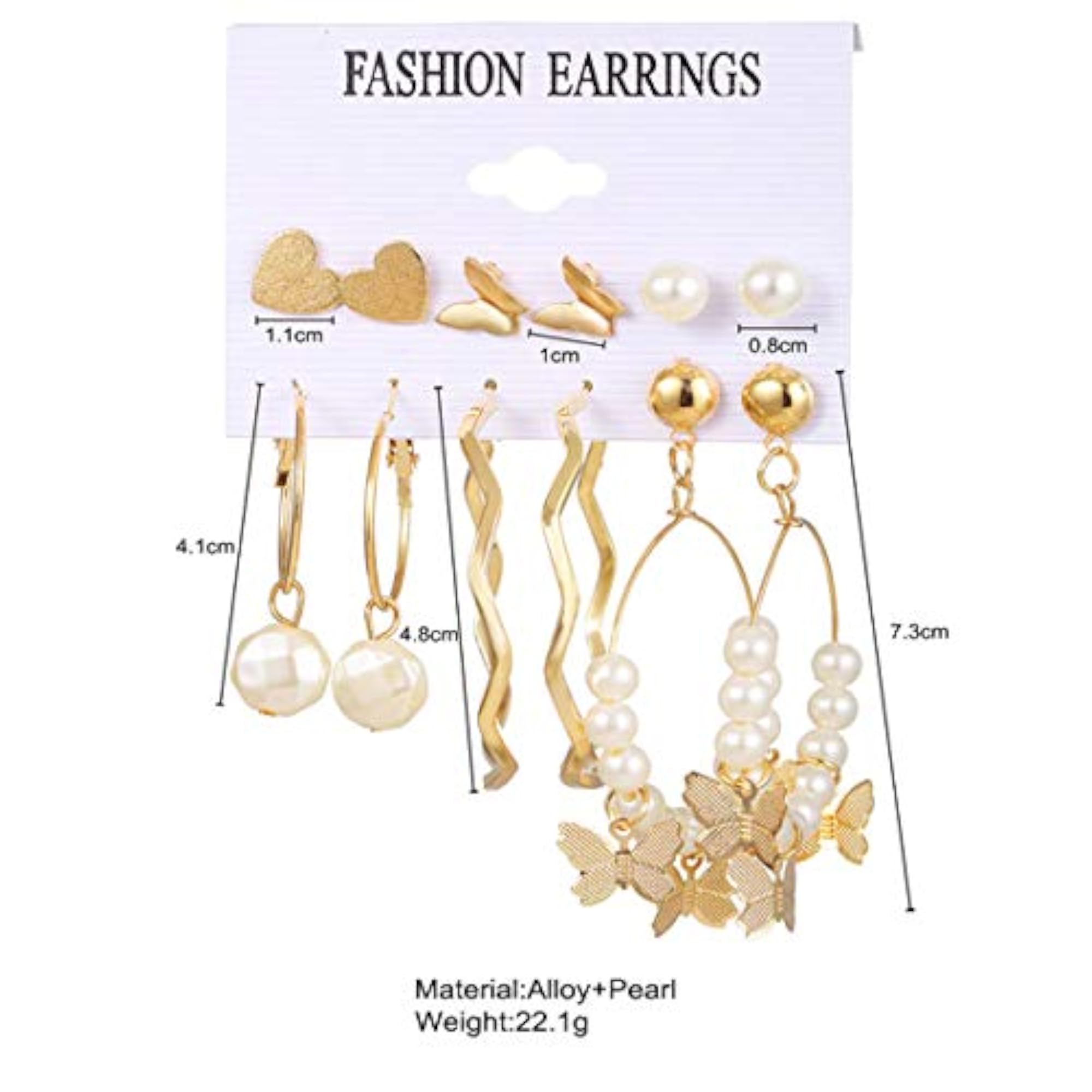 Gold-Toned Plated Earrings Combo Set