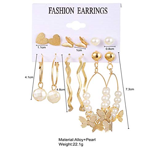 Gold-Toned Plated Earrings Combo Set