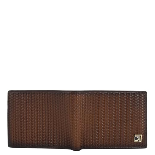 Image of Da Milano Mat Embossed Leather Wallet for Men with Multicard Slot - Brown