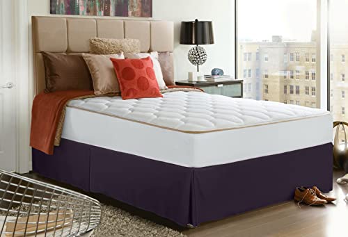 Utopia Bedding Full Bed Skirt - Soft Quadruple Pleated Ruffle - Easy Fit With 16 Inch Tailored Drop - Hotel Quality, Shrinkage And Fade Resistant (Full, Purple) #TOP6
