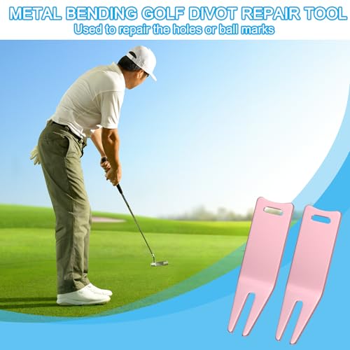 Herramienta de arreglar piques de golf de metal resistente con acabado premium rosa oro de 6 piezas 5