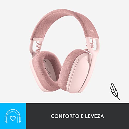 Headset Sem Fio Logitech Zone Vibe 100 Com Microfone Flip- to-Mute Com Cancelamento de Ruído, Conexã