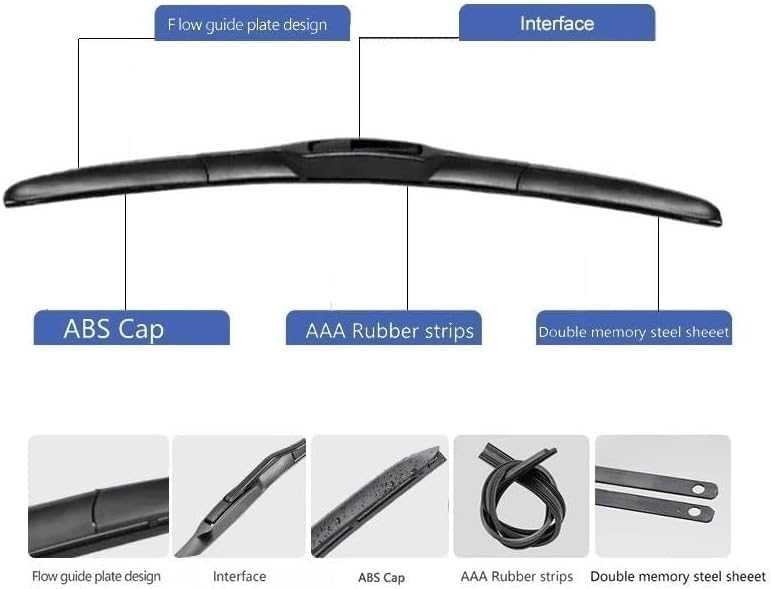 Amazon | AUTOBOO フロントガラス ワイパーブレード 交換用 ジープ ラングラー 2007-2017 | Wrangler JK  2007-2017に適合; 15インチ+15インチのフロントブレード、OEフィット、全天候型、静音、筋なし、簡単取り付け | ワイパーブレード |  ... 自動車用ワイパーブレード 用 ラングラー JK 2007-2017 フロントガラスカーアクセサリーブラシ車のフロントリアワイパーブレ
