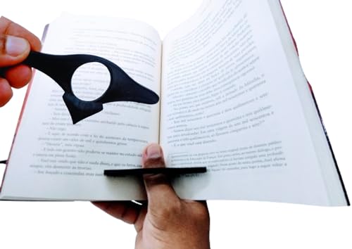 Apoio de Leitura Polegar, Conforto e Praticidade na Hora Da Leitura Preto, Marca Páginas, Anel de Suporte para Leitura, Apoio de Leitura Livro Polegar Dedal de Leitura