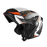 Capacete Mixs Gladiator Neo Brilhante Escamoteavel Articulado Robocop Laranja 60