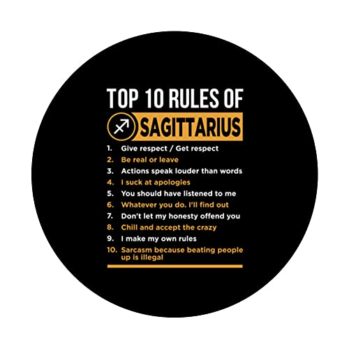 Sagittarius Horoscope Zodiac Astrological Lover Sign Gift PopSockets Swappable PopGrip, Black - Image 3